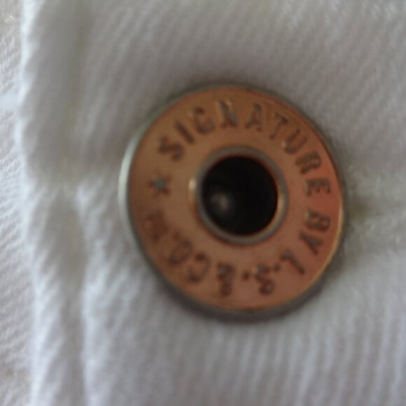 Levi white mini skirt  size 20 distressed hem zip, button closure, Y2K, cow girl - Picture 6 of 10